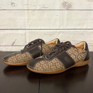 Coach Brown Tan "Slyvie" Tennis Shoes Womens‎ 8